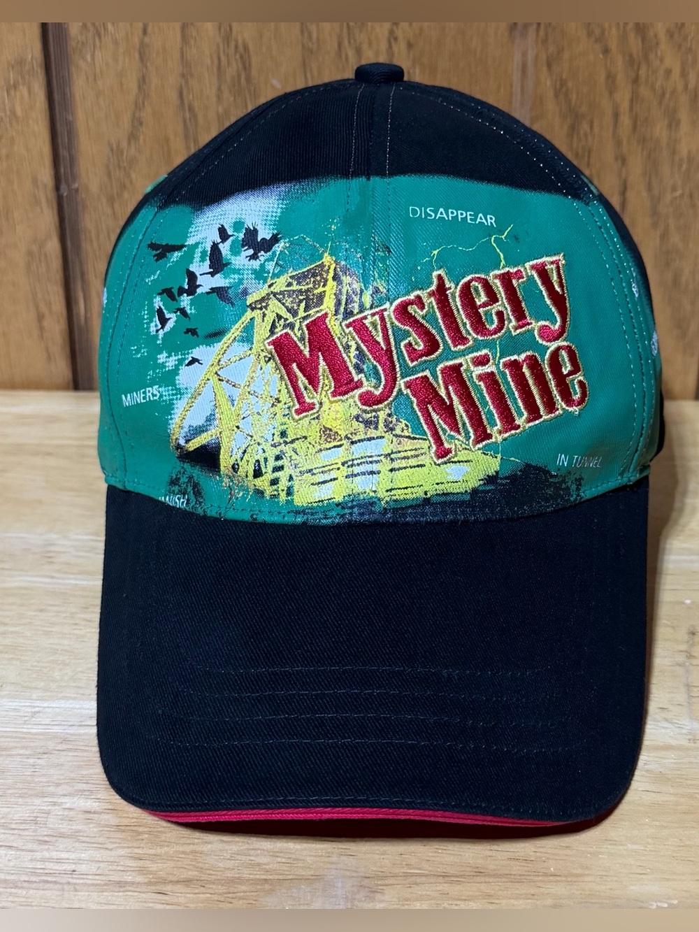 Vintage Dollywood Mystery Mine Hat Cap Embroidery Roller Coaster Adult One Size